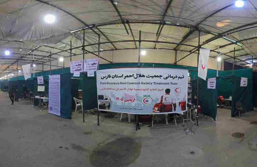 برپایی و پوشش درمانی ۲ درمانگاه هلالاحمر فارس در کشور عراق با اعزام بیش از ۱۰۰ نیروی تخصصی