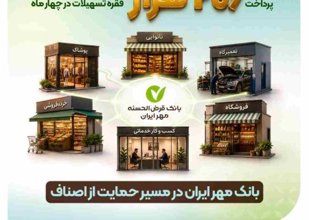 بانک مهر ایران در مسیر حمایت از اصناف؛ پرداخت ۲۰۶ هزار فقره تسهیلات در چهار ماه